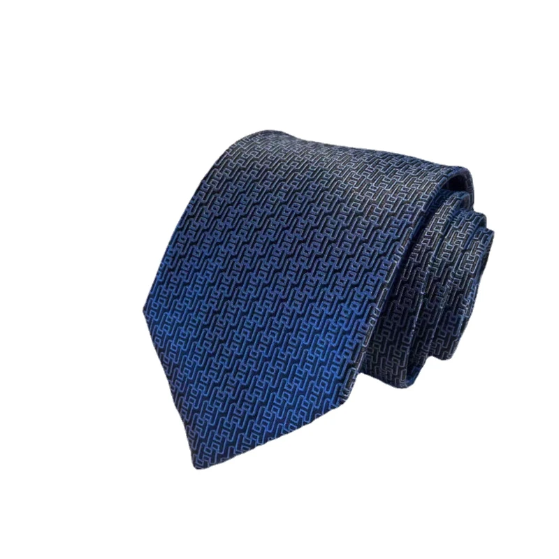 

2024 New brands H style 100% silk 8cm tie for men's formal wear,banquet business and leisure, hand embroidered printing gifts
