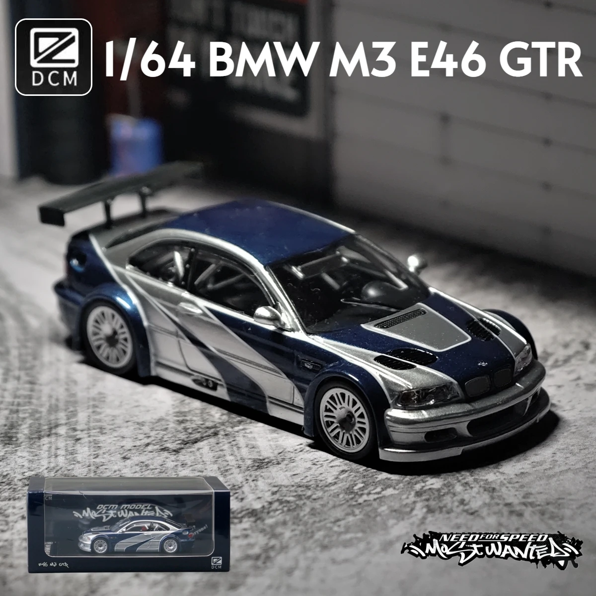 1/64 BMW M3 E46 GTR Toy Car Model Diecast Miniature Need For