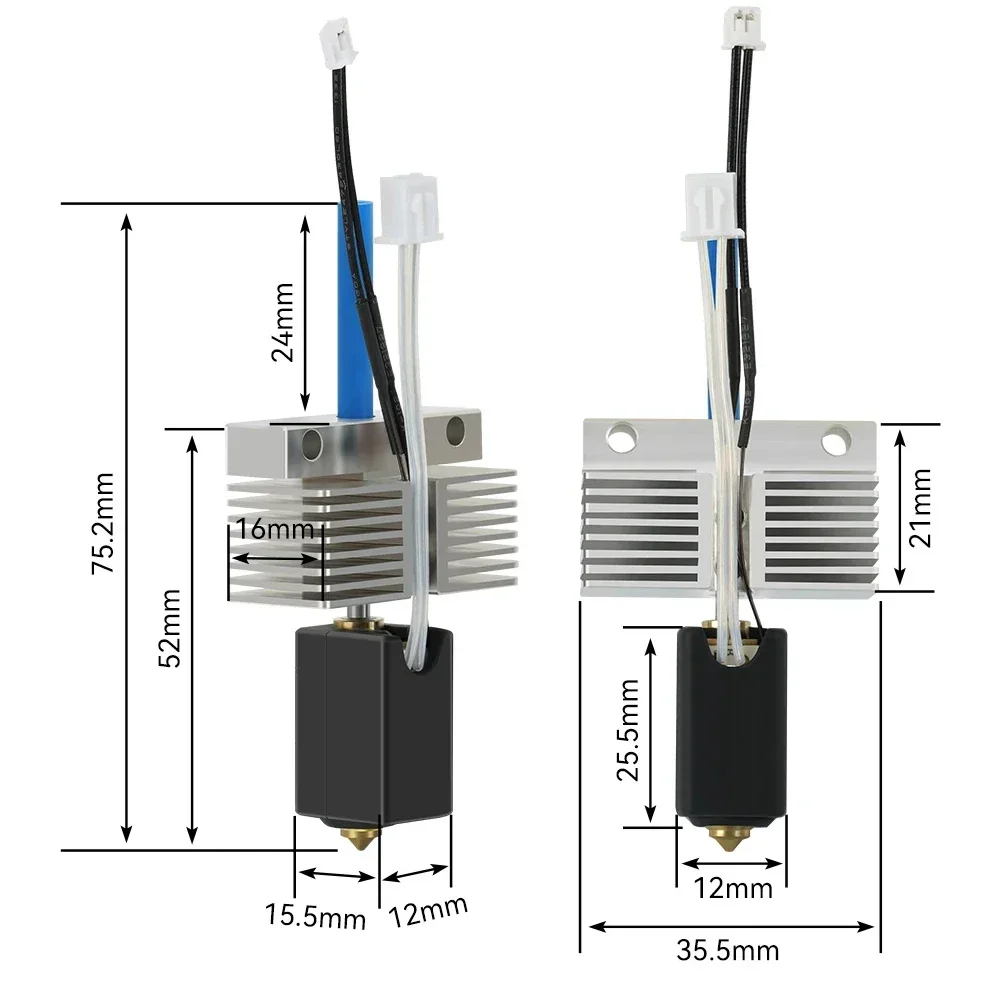 Neptune 4 MAX Hotend Printhead 24V 80W Kit Fully Assembled All Metal for 3D Printer Accessory Compatible with Neptune 4 plus