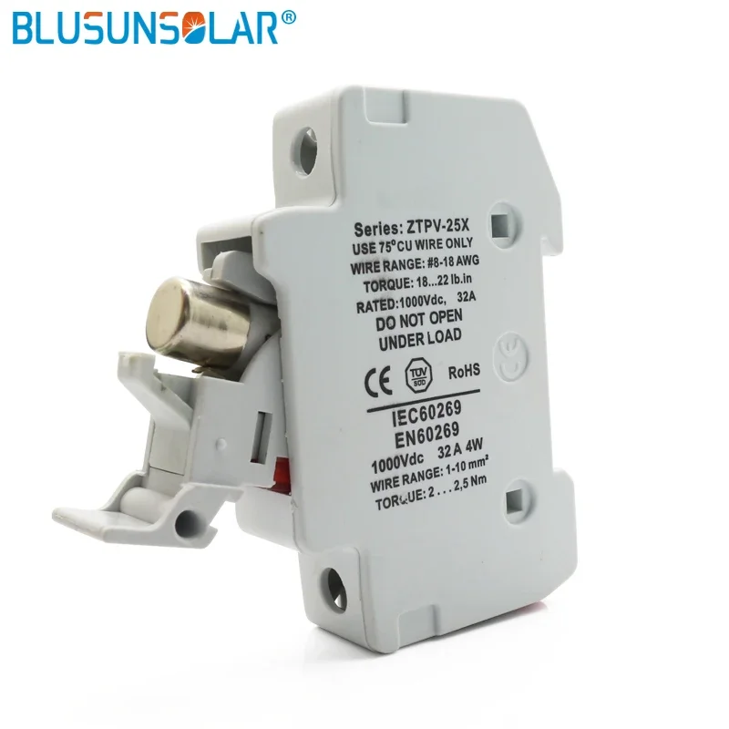 

5 Sets with LED Light PV DC Fuse Holder 1P 1000V 32A Suitable for 10x38 Fuse Cylinder Cap Fuse Base Insurance Block