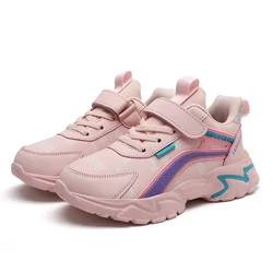 Youth Pink Leather Casual Shoes - Fashionable Lightweight Running Sneakers - 37 (Pink)