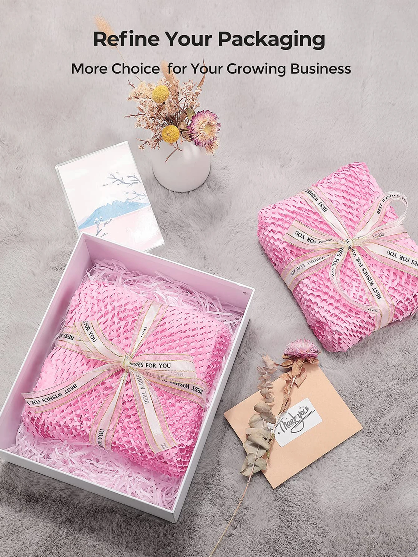 Honeycomb Paper Pink Packaging Kraft Wrapping Paper Gift Wrapping Paper Packing Material Products Craft Rolling Paper