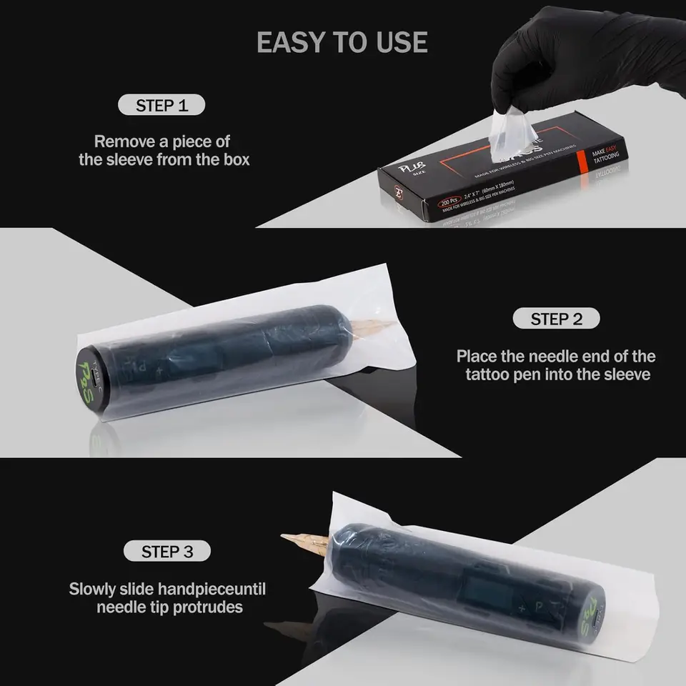 200 Sacchetti Monouso Per Penne Per Tatuaggi, Manicotti Per