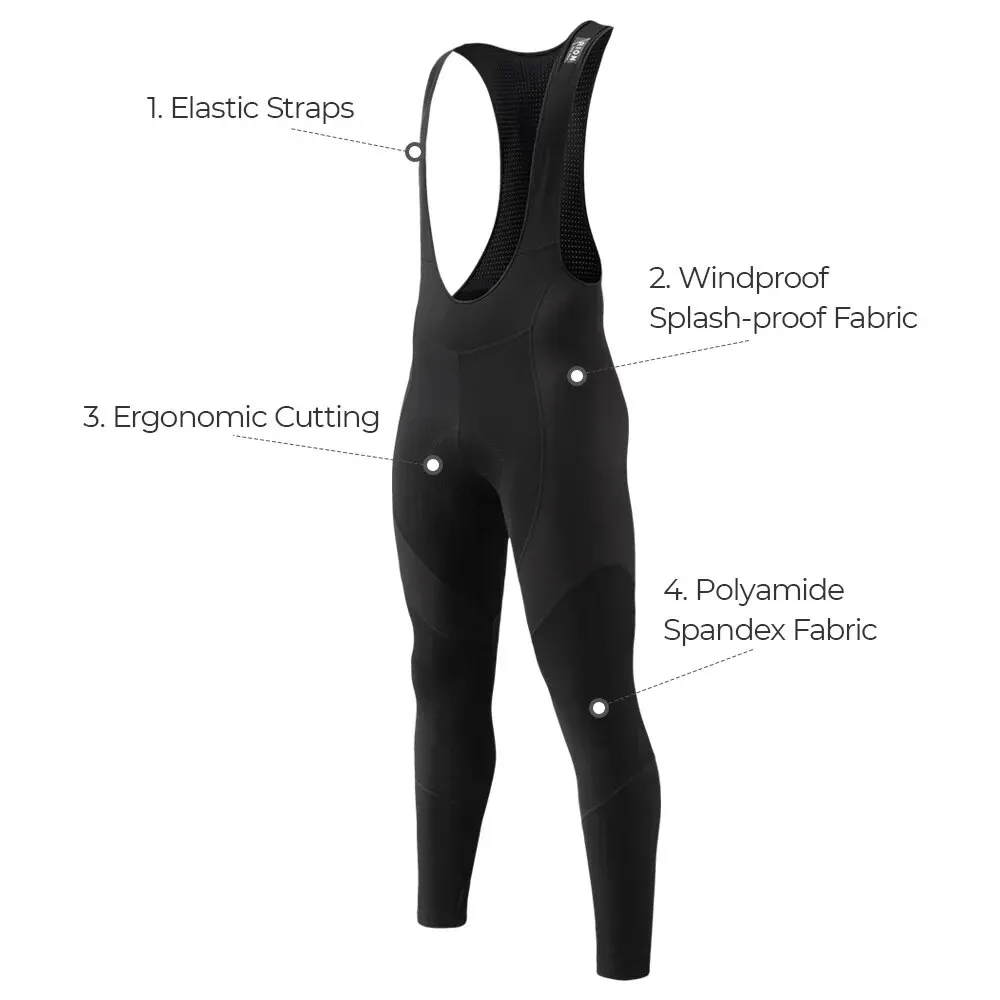 RION Men Winter Bicycle Clothing Cycling Bib Pants Thermal MTB Clothes Mountain Bike Tights Windproof Long Trousers Dolomiti