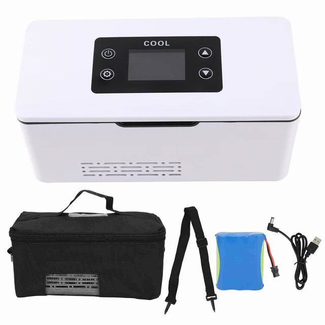 Réfrigérateur de refroidissement à insuline, boîte de réfrigérateur aste, refroidisseur de voiture portable à température constante, 10600mAh 1
