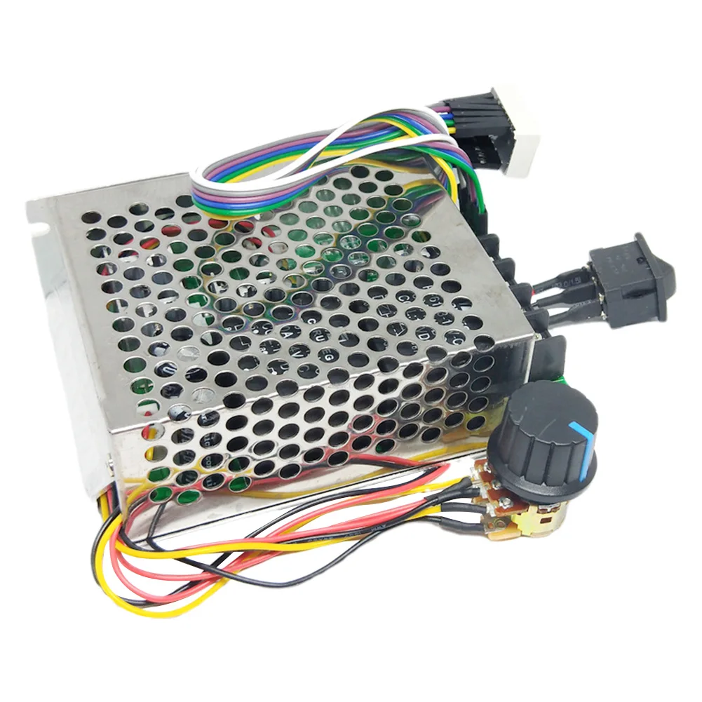PWM DC Motor Speed Controller Input MAX 60A Adjustable Drive Module DC 10 -55V with Adjustable Potentiometer Brush Motor Tool