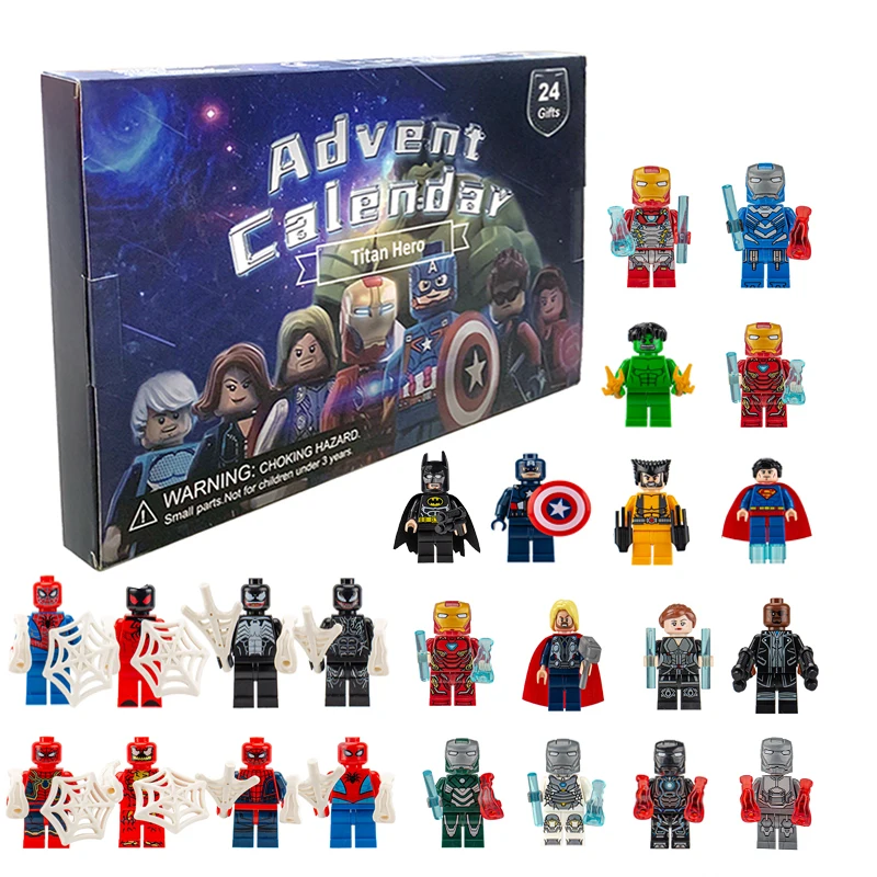 thumbnail image 1 of Calendario de Adviento Funkopop Marvel Avengers Spiderman Iron Man Anime Lego Minifiguras Modelo Muñecas Niños Juguetes de Navidad Regalo, 1 of 5