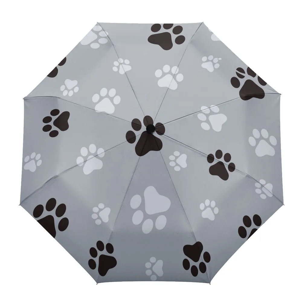Dog Pug Cartoon Non Automatic Umbrella Men Women Rain Windproof