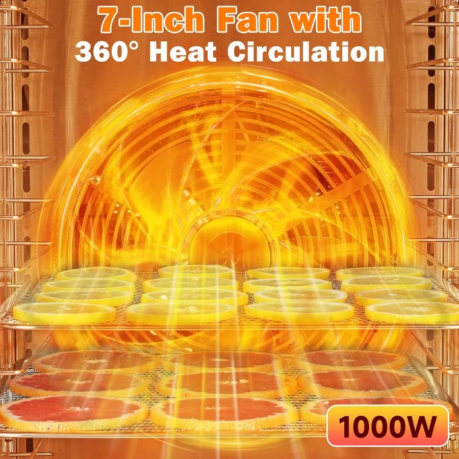 Food Dehydrator Machine for Jerky 11ft 12 Trays 1000W Stainless Steel Dehydrator with 24H Timer 195 Temperature Control Ideal f