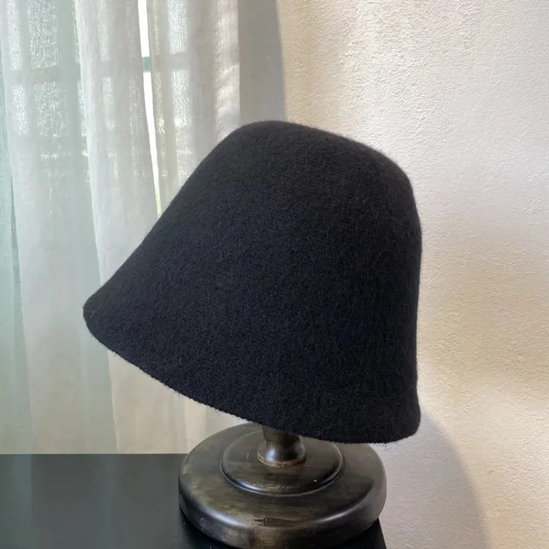

New Fashion Autumn Winter Wool Bucket Hat Women Fashion Vintage Fisherman Hats Versatile Cap Spring Felt Hat 5 Colors Foldable