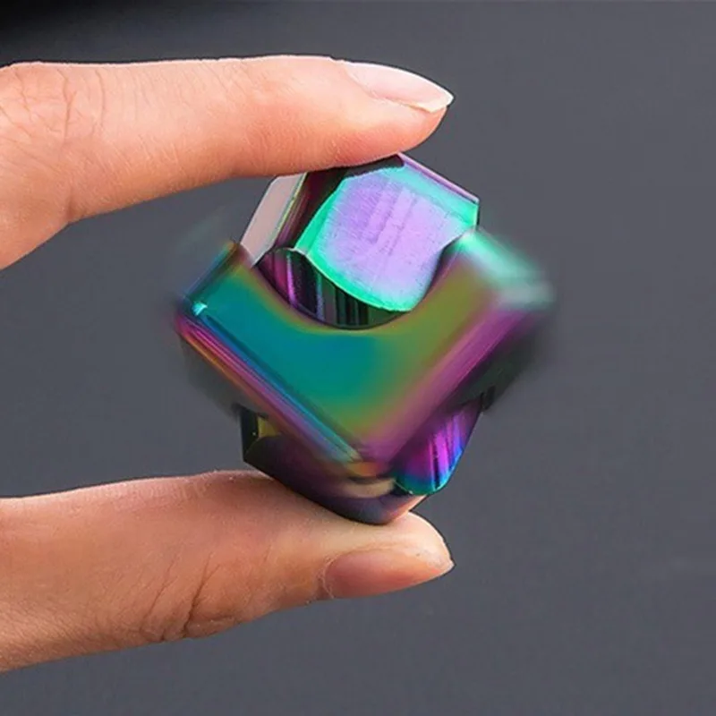 

Fidget Spinner Metal Magic Cubes Fingertip Toys Desktop Square Spinning Tops Children Gyro Adults Stress Relief Gifts for Kids