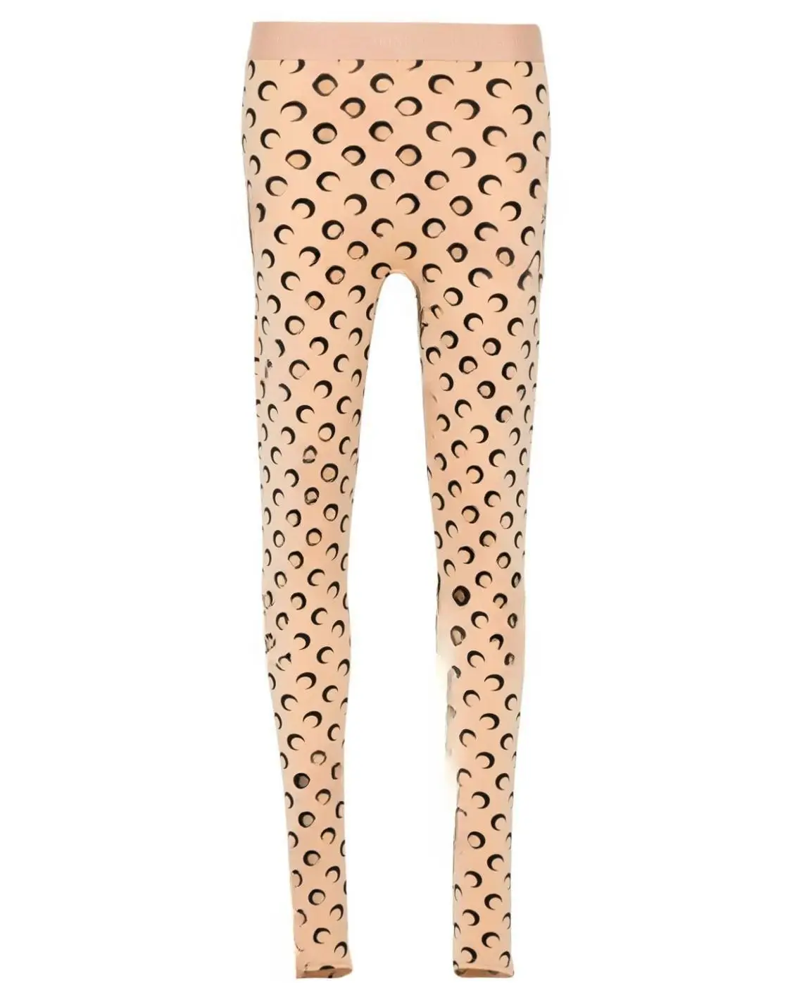 Tummy Control Leggings High Waisted Women Solid Color Stretchy Moon Print Ice Silk Retro Versatile Pants