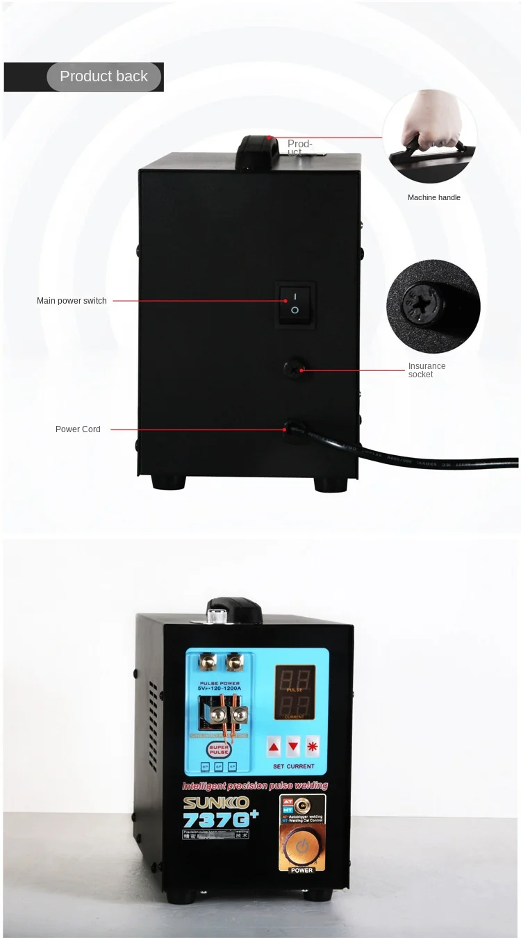 SUNKKO737G+ Intelligent Precision welding large-battery DIS inductive hand-held