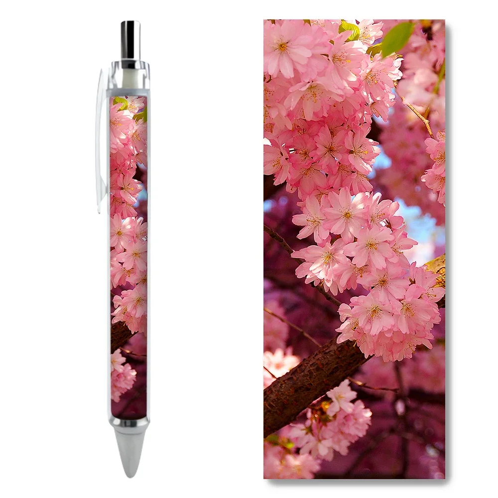 2/4Pcs Sakura Blossom Hd Photography Vibrant Gel Pens Cancelleria Creative Luxury Caneta School Writing Supplies Regali Di Compleanno