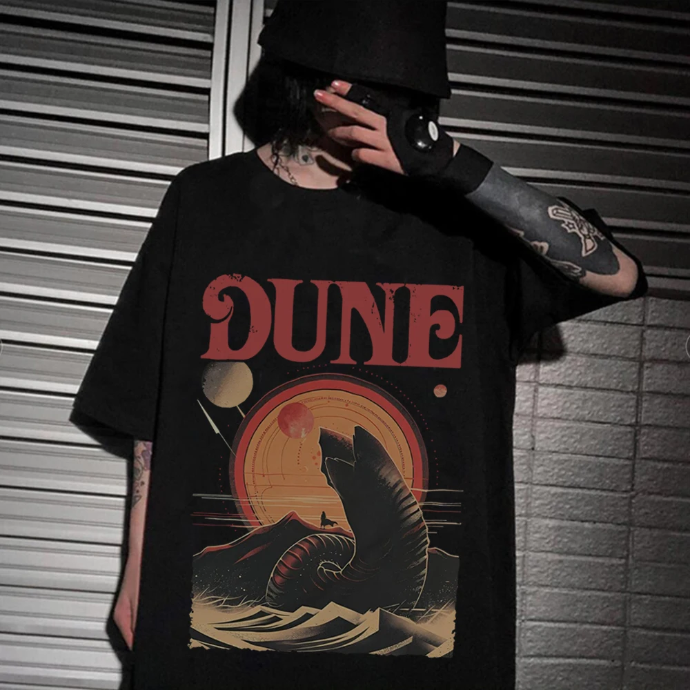 

Dune Sandworm and Muad'dib T-Shirts Dune 2024 Unisex Harajuku Hip Hop O-Neck Short Sleeve Shirts Fans Gift