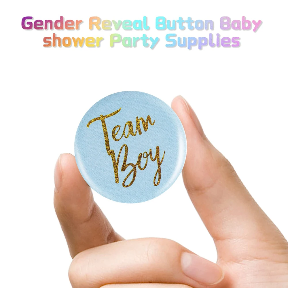 Gender Reveal Button Pins 50 Pcs, Team Boy Girl Button Pins Baby Shower Pink Blue Button Pin for Baby Shower Party Favors Gender Reveal Party