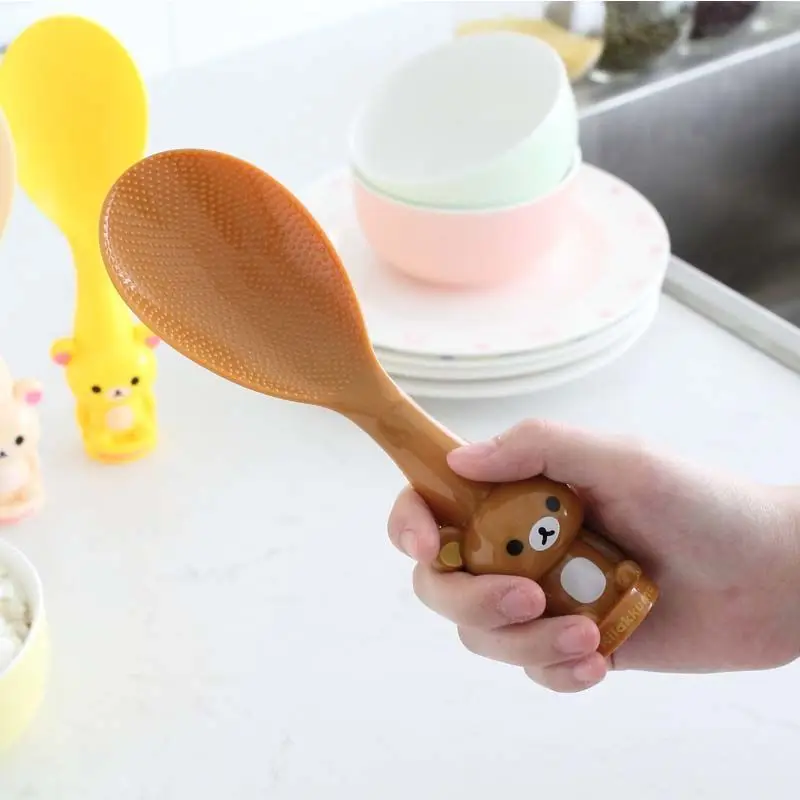 Cute Korean style upright Rilakkuma non-stick rice spoon, durable and non-deformable rice spoon, non-stick