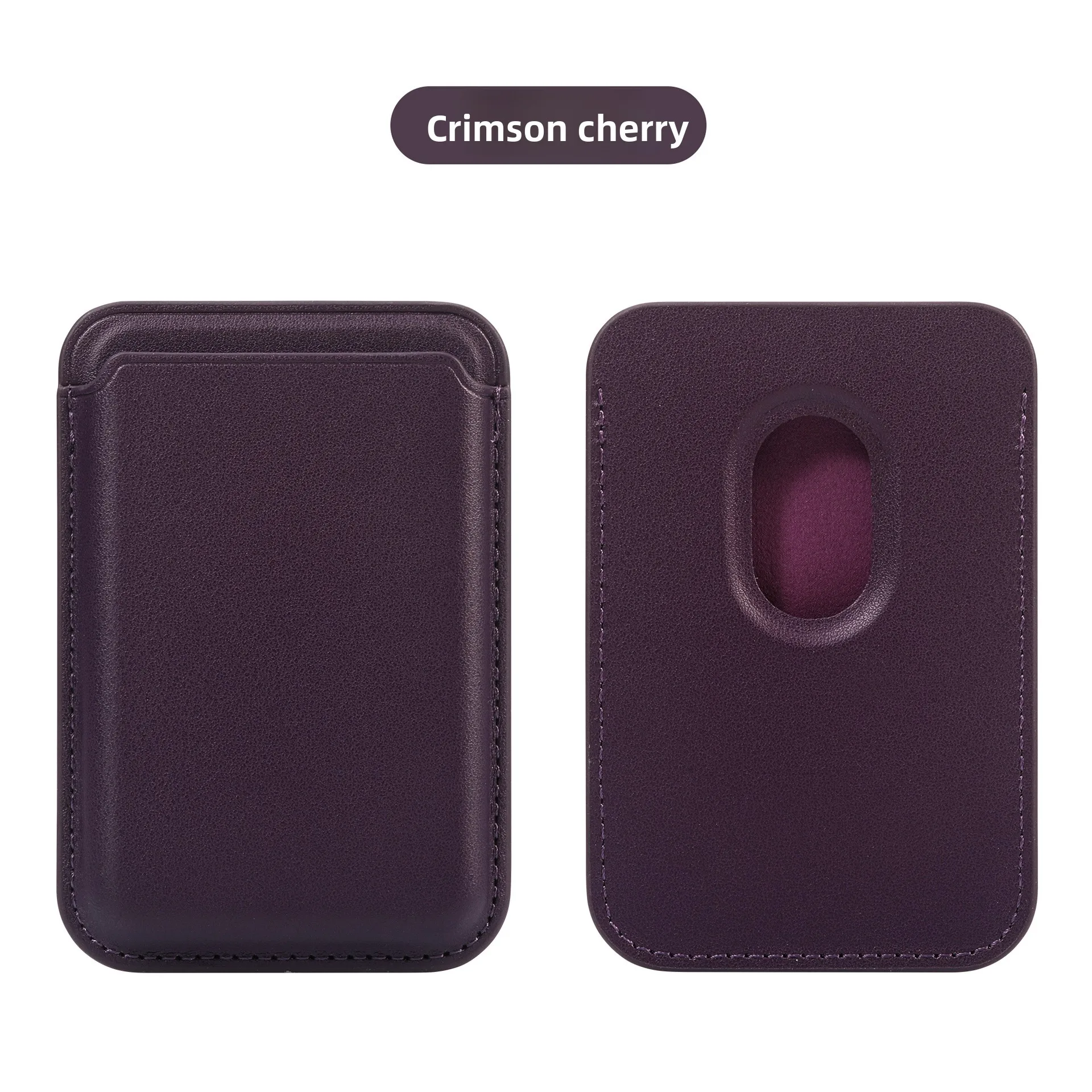 Magnetic Leather Card Holder Wallet Case with Back Pocket Cover