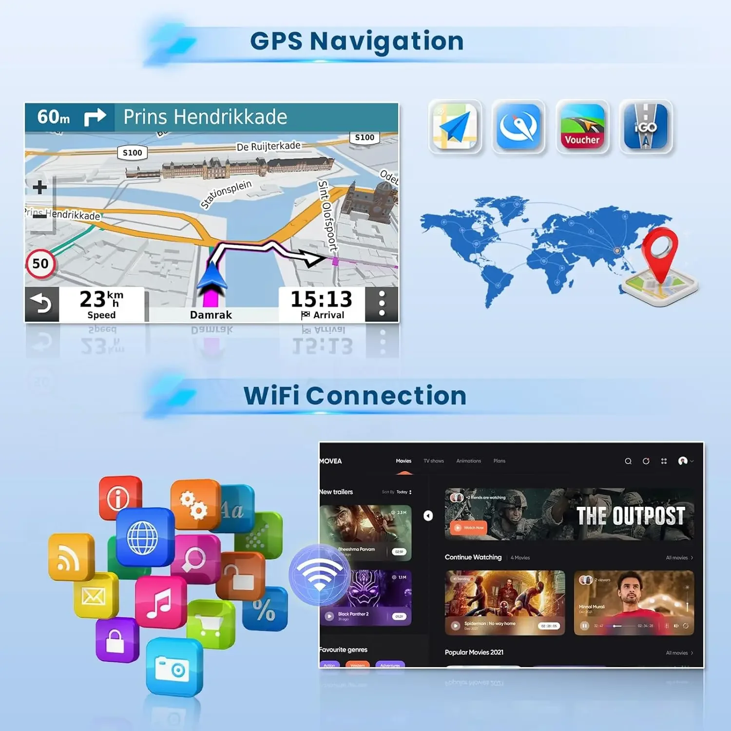 Android Car Radio Multimedia Player with Carplay and Android Auto