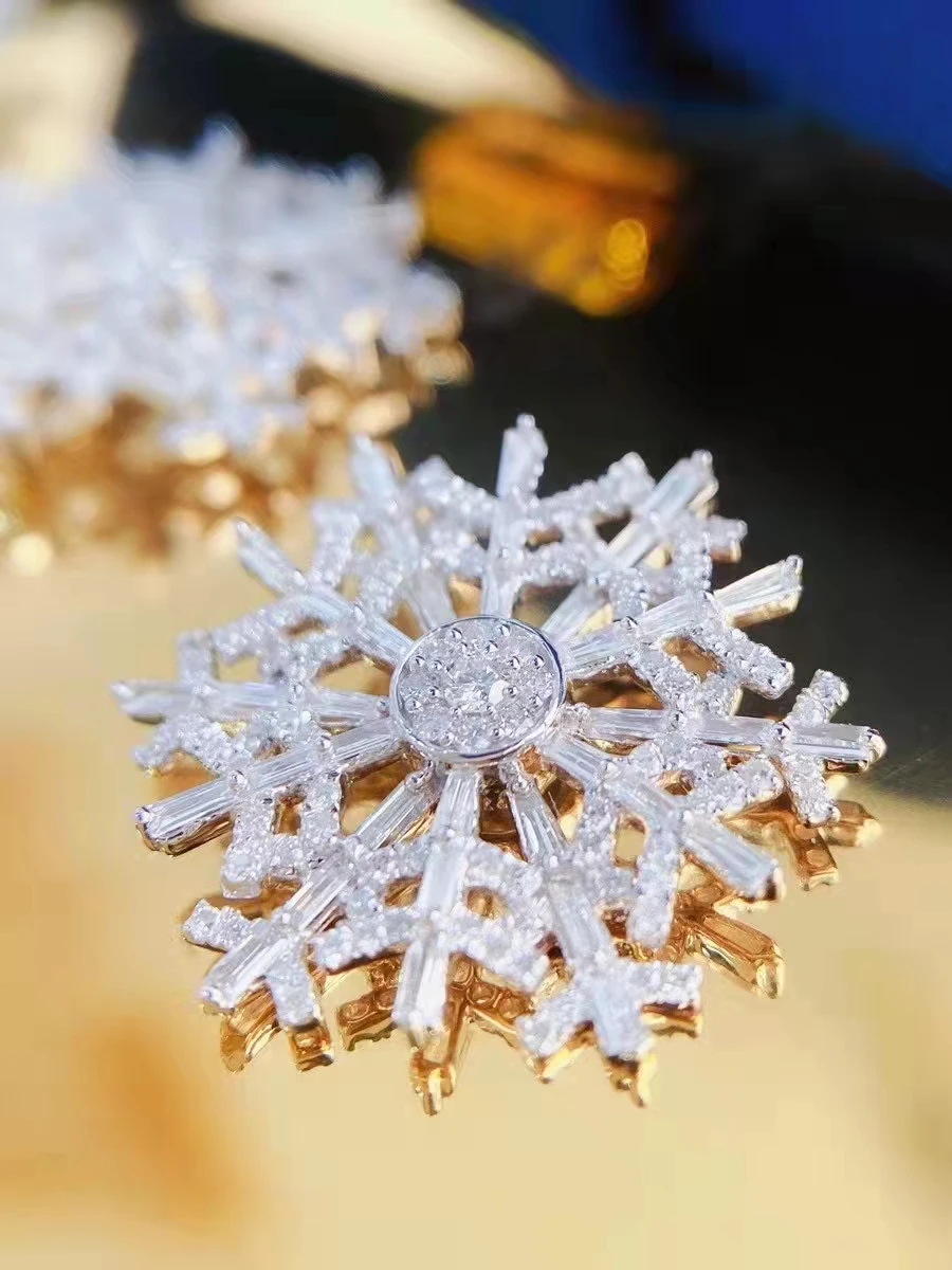 fashion snowflake style pendant&necklace natural diamond  jewelry for lady&women&party&wedding&life wear