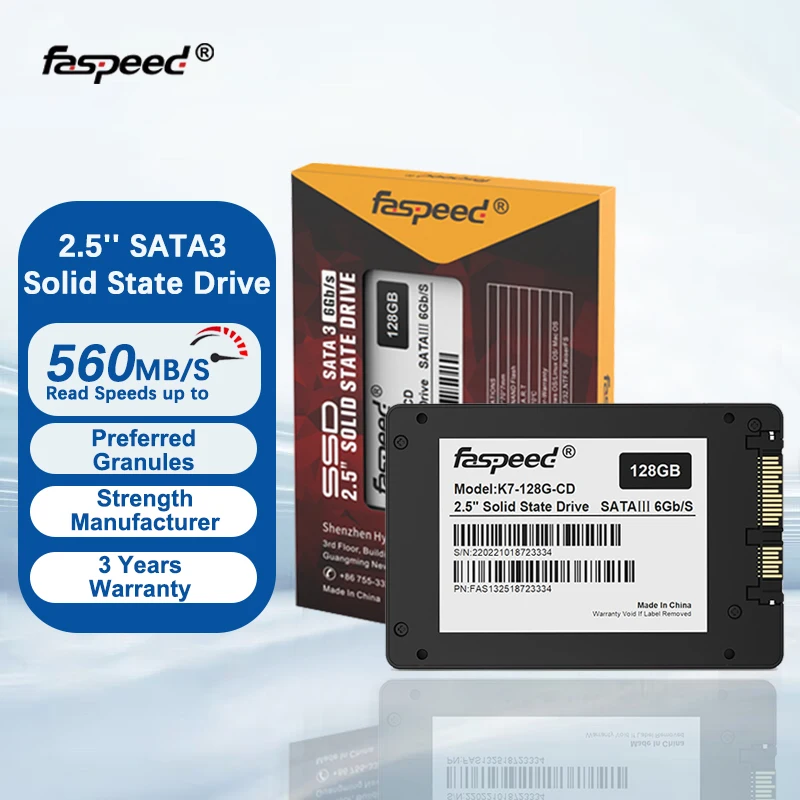 Твердотельный накопитель Faspeed Sata 3 Ssd 1 ТБ 256 ГБ 512 ГБ 128 ГБ Hdd 2,5 Sata3 для ПК настольных компьютеров жесткий диск для ноутбука 128 256 512 ГБ 1 ТБ