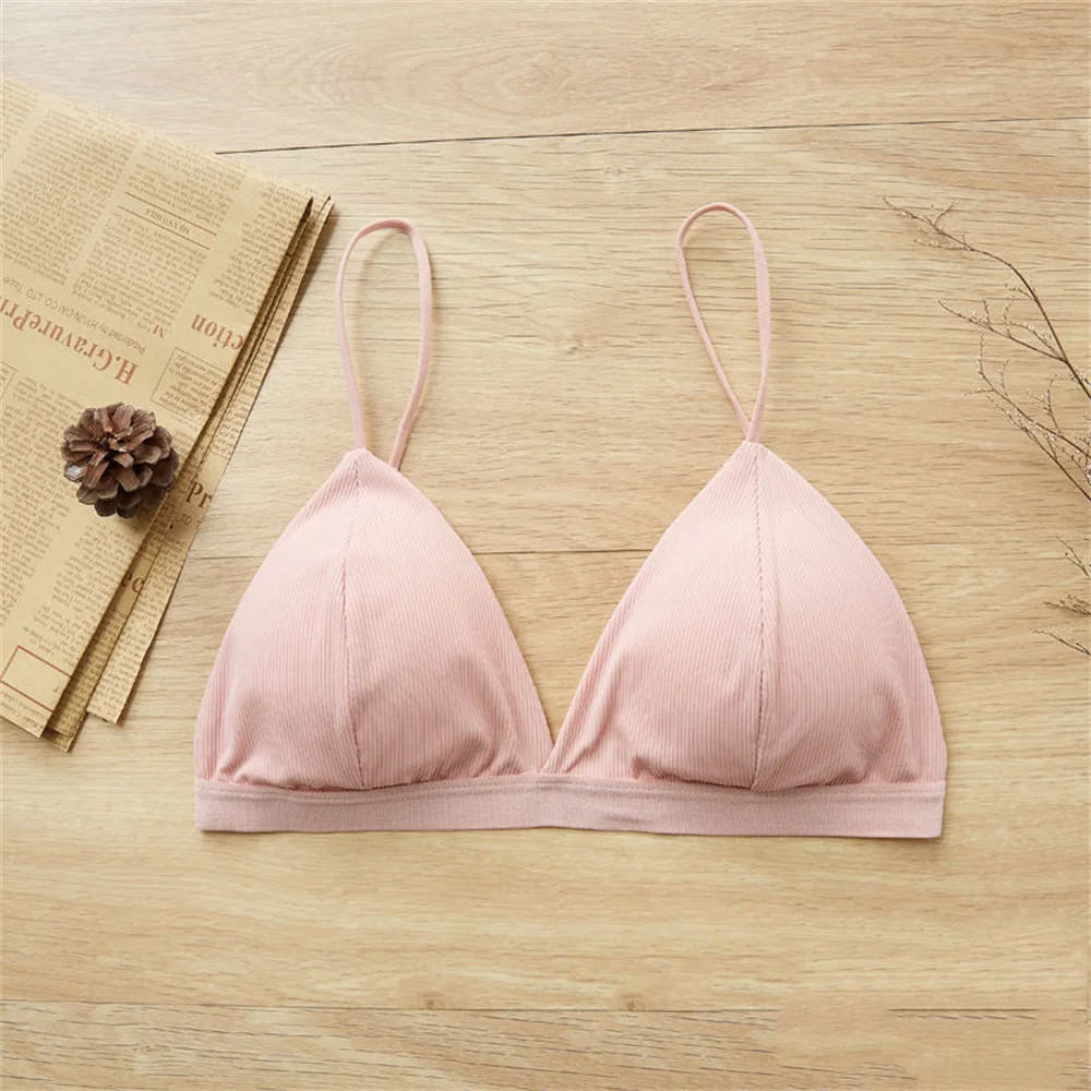 Wireless Triangle Bralette Set For Women Seamless Push Up Bra_voghion.com
