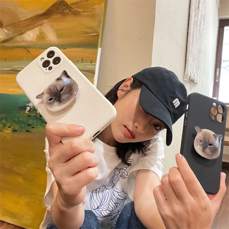 Korean Cute 3D Cat Phone Stand and Grip Holder