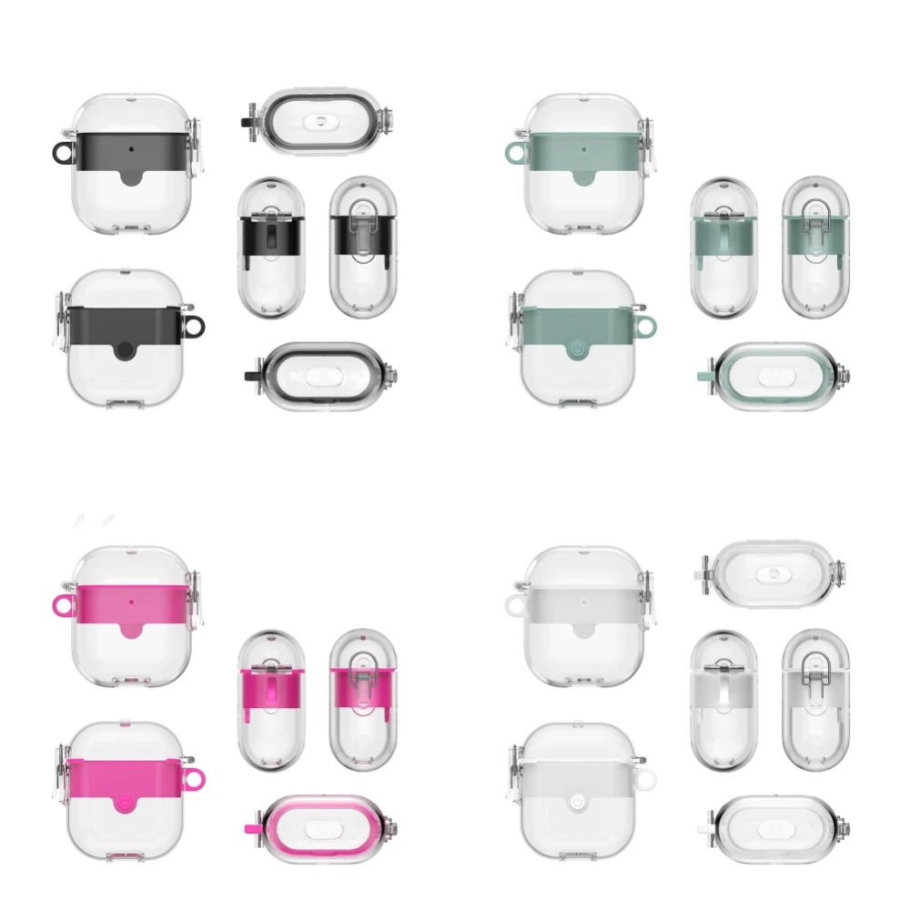 Creatività Interruttore A Pulsante Pop-Up Cuffie Bluetooth Wireless Custodia Protettiva Per Air Pods 1 2 Cover Protettiva Trasparente Morbida