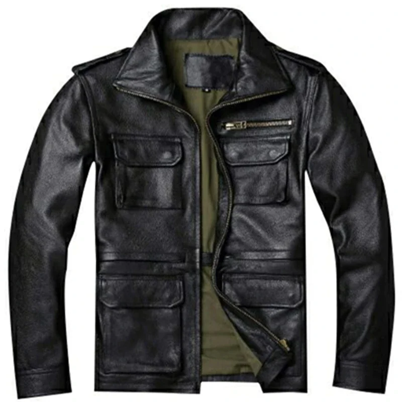 Men Leather Jacket M65 Hunting Jacket