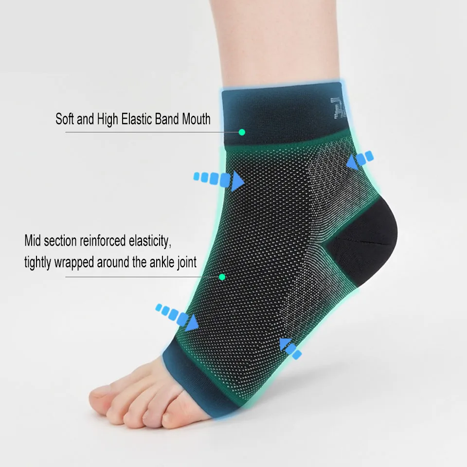 AOLIKES 1 PCS Sports Ankle Brace Compression Sleeves Plantar Fasciitis Sock for Achilles Tendonitis,Joint Pain,Reduces Swelling