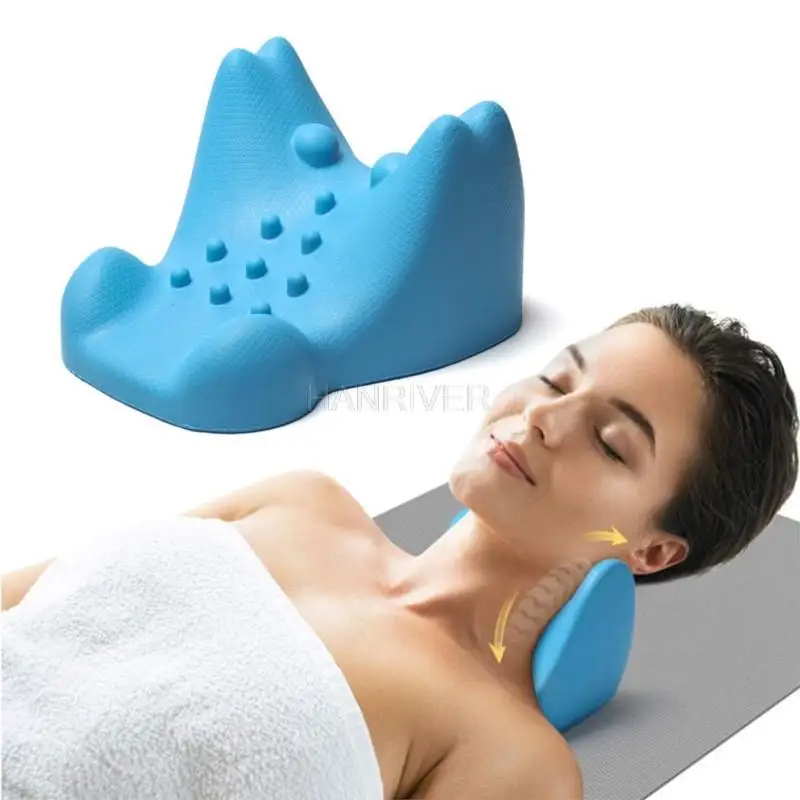 Nek schouder relaxer nek curve corrector voor spier relax blauw sleeping home massage traction correction neck pillow
