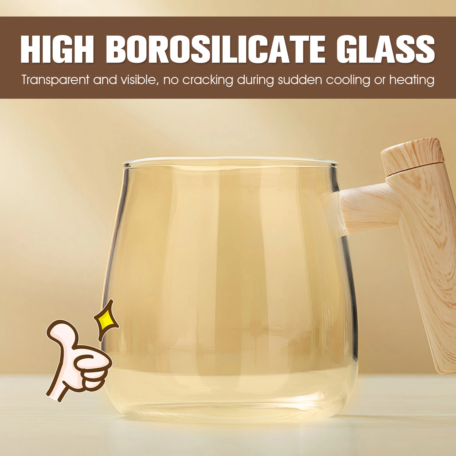 Electric Glass Mixing Mug with High Speed Stirring for Coffee and Protein Shakes