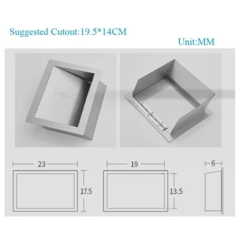 1Piece 304 Stainless Steel Rectanglar Side Mount Trash Chute With Hinged Inward Flip Panel Lid for Kitchen Bath Commerical 5