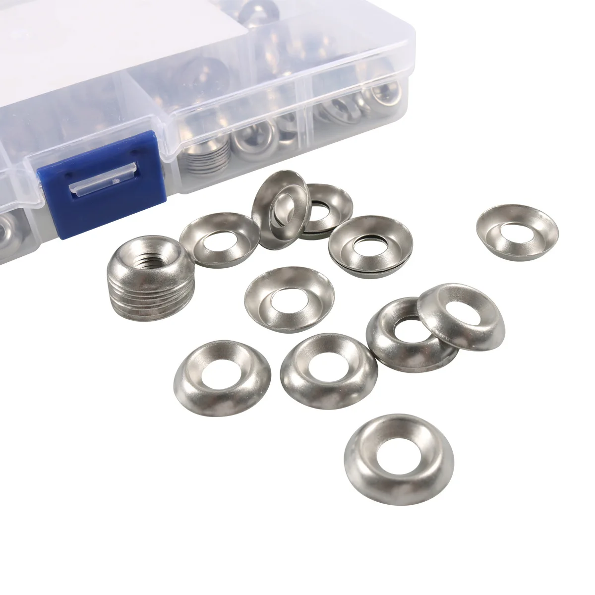 250Pcs 304 Stainless Steel Taper Washer Solid Fish Eye Gaskets M6 M8 M10 M12