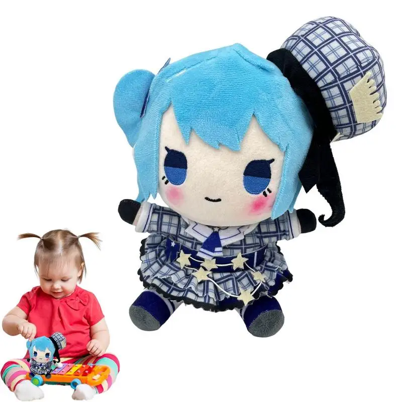 Kawaii Hoshimachi Suisei Plush Toy Anime Star Street Comet Cartoon Girls Baby Doll Kids Toys Fun Birthday Gift For Kids Children 10 pcs ice hockey toy race puck game training children’s toys street balls pvc classic kids