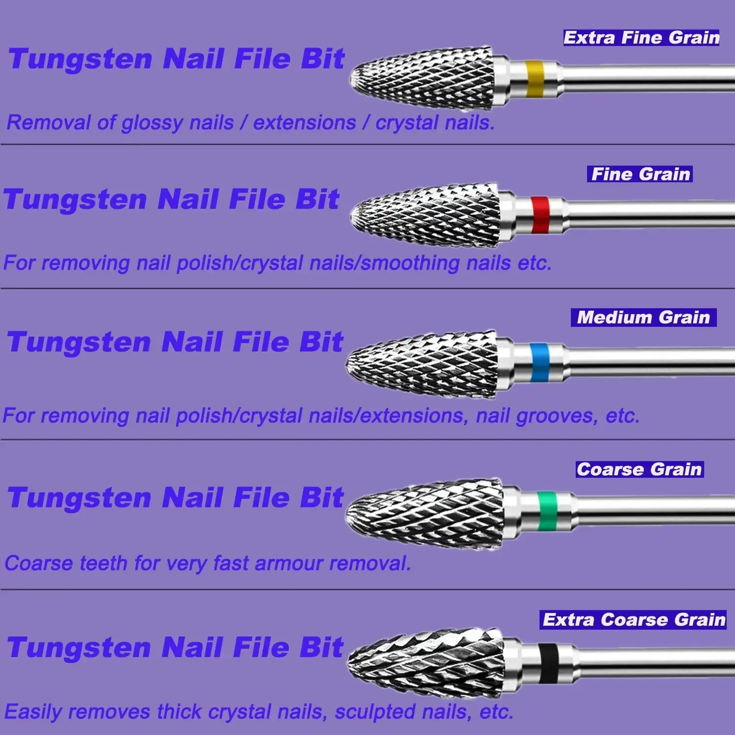 Nail Tools Carbide Burs Manicure File 2.35MM Shank Tungsten Steel Cutters manicure tools