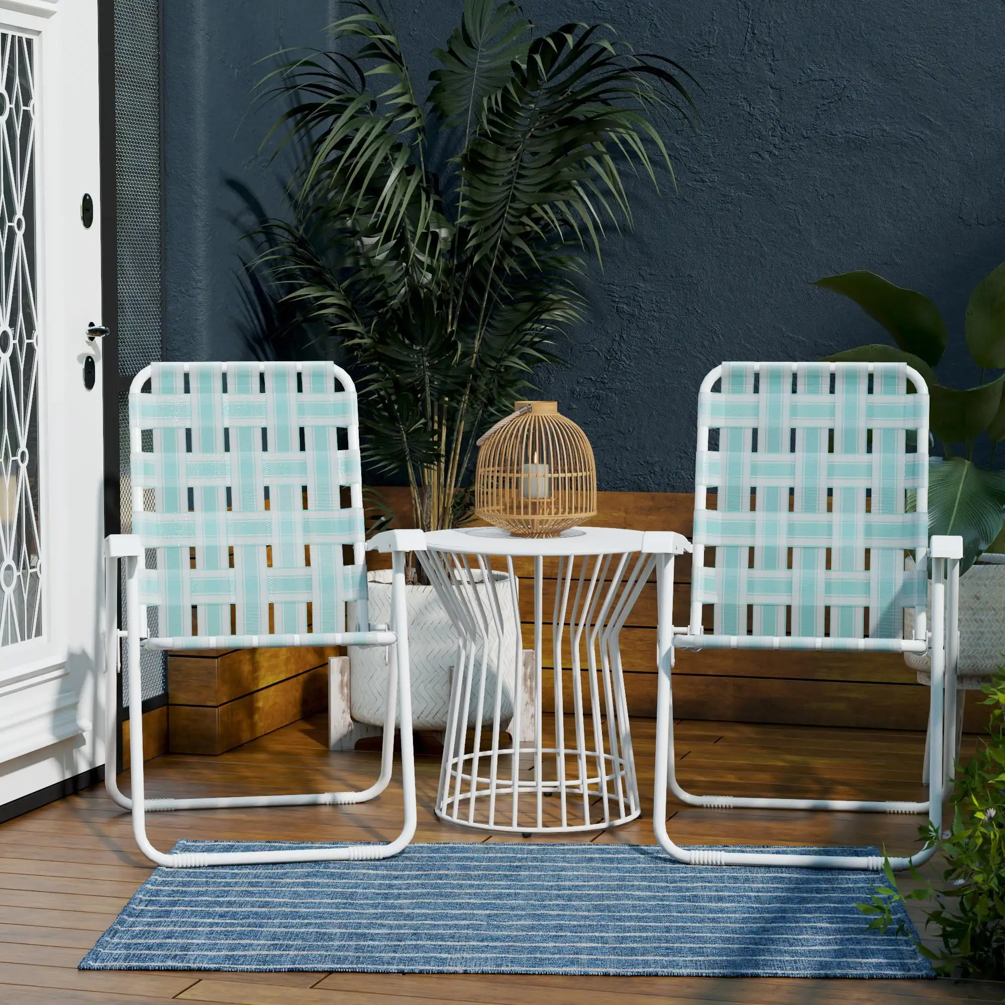 

Novogratz Poolside Gossip, Priscilla Folding Chairs, 2-Pack, Aqua Haze