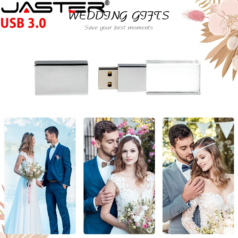 High Speed LED Crystal USB 3.0 Flash Drive 64GB Free Customized Logo Pen  Drive 32GB Wedding Photography Gift Black Box U Disk - AliExpress, image size:1000x1000