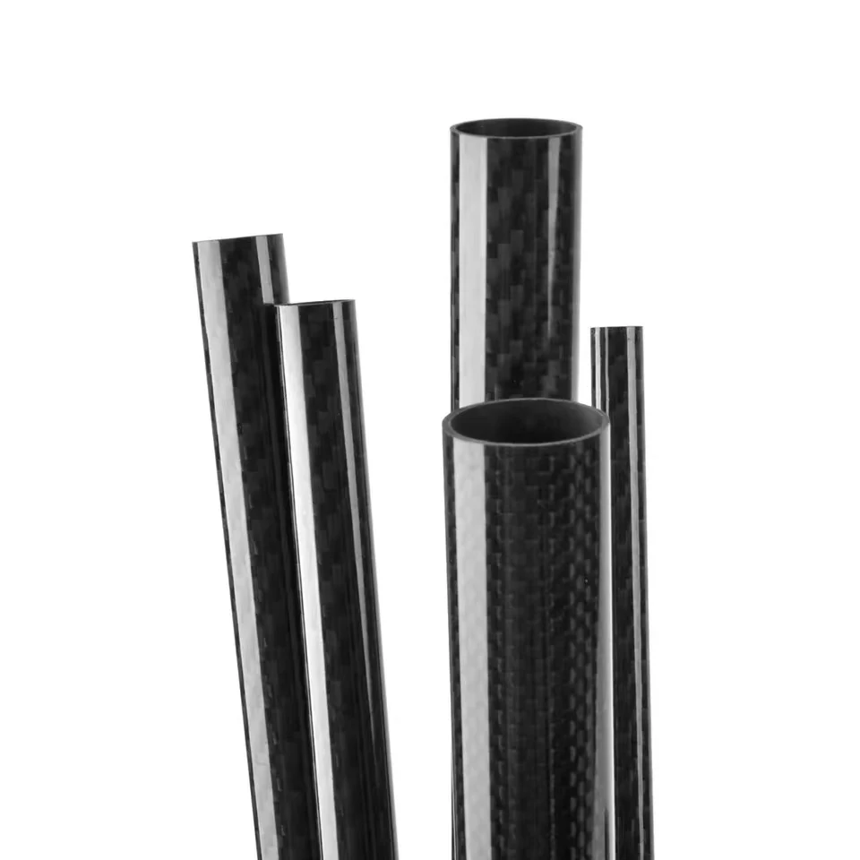 2pcs 3k full carbon carbon fiber tube with wall thickness 1.5mm length 500mm for rc aircraft and kite 4
