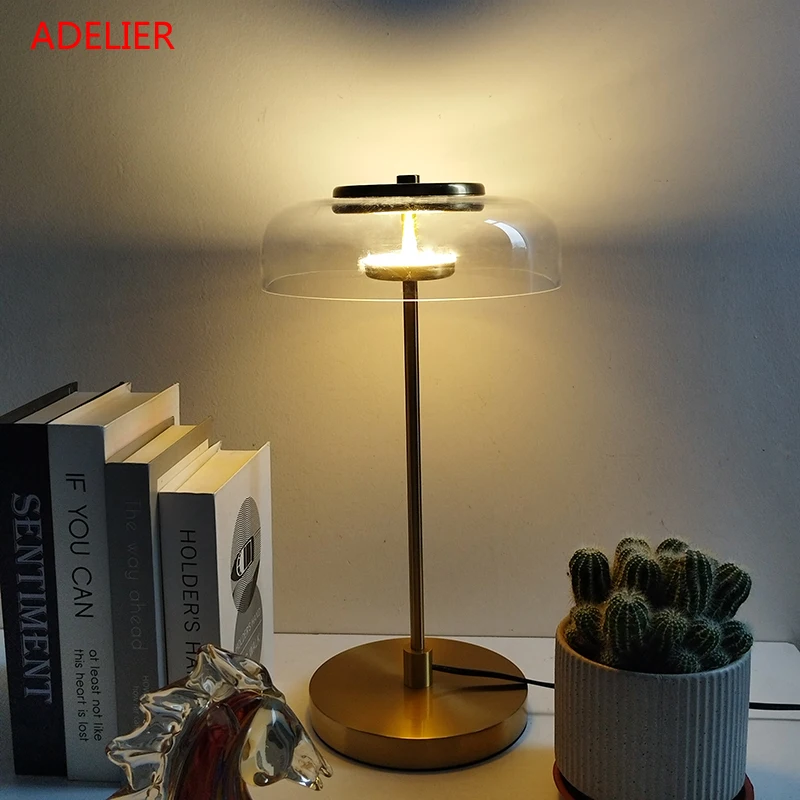 

Simple Transparent glass Table Lamp Modern Living Room Decor LED Lighting fixtures Bedroom study Desk Light