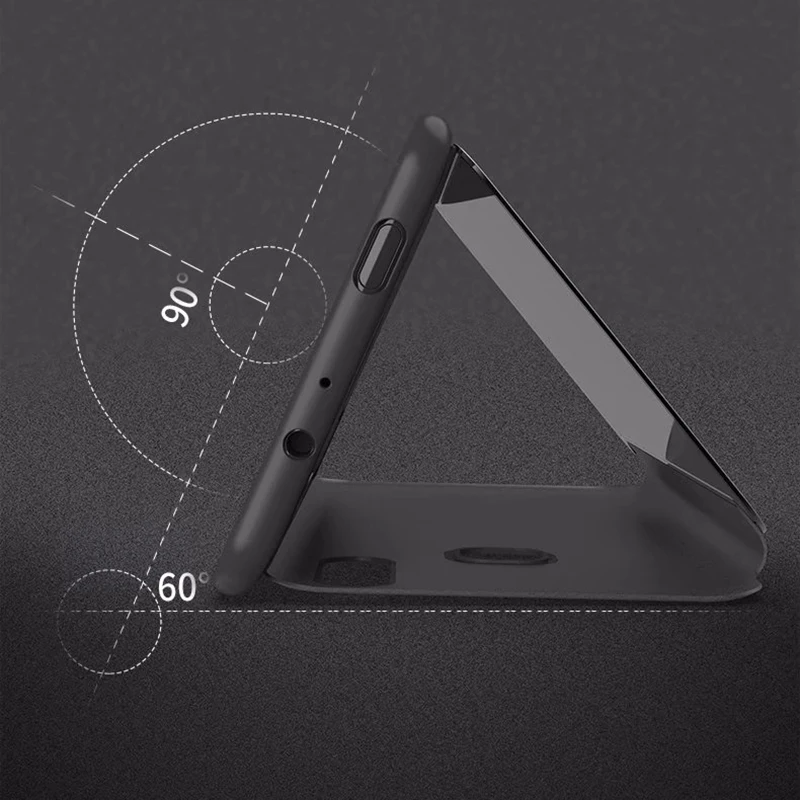 Luxury Smart Mirror Leather Flip Stand Phone Case - Premium Design
