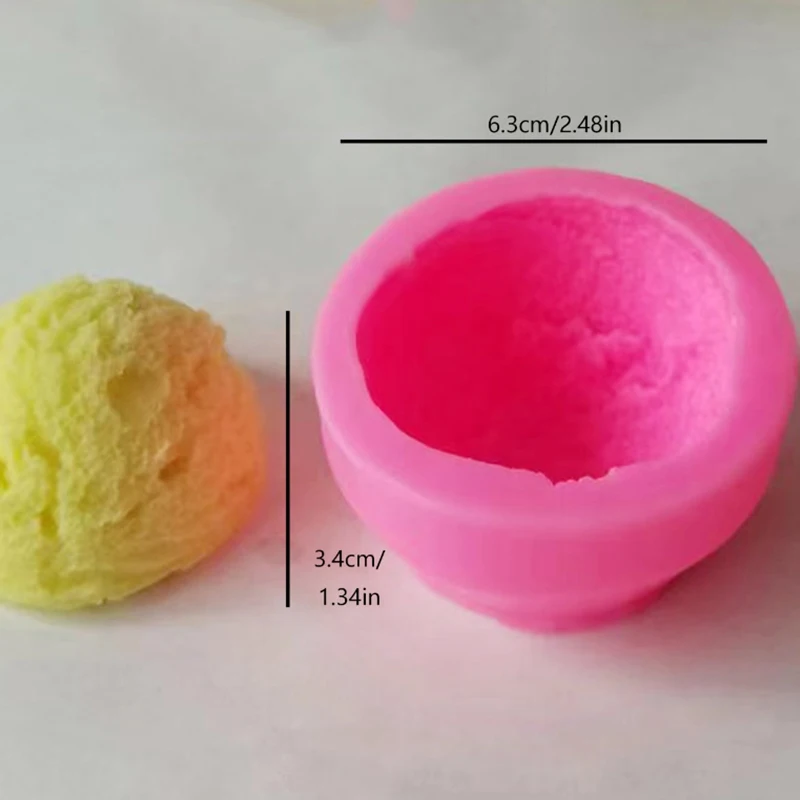 Stampo per candela gelato-Stampo in silicone per gelato a mezza palla 3D per la produzione di candele-Stampi in resina per gelato-Stampo per candela in silicone-Stampo per candele - Italia
