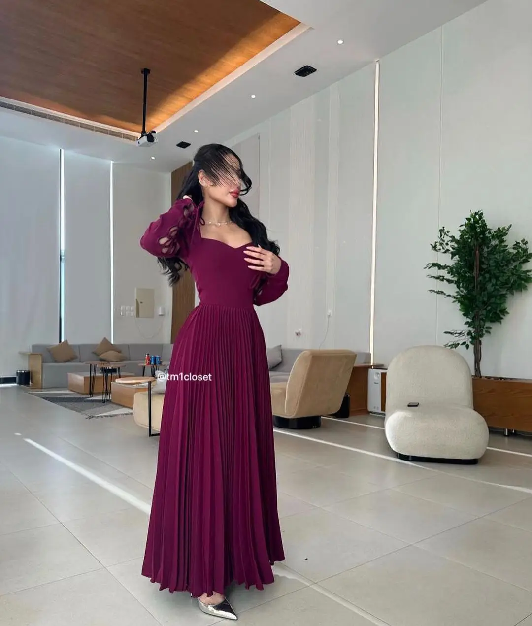 

Vintage Long Sleeves Prom Dresses Sweetheart Vestidos De Fiesta Pleated Back Zipper Floor Length Evening Dresses