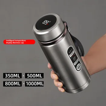 Thermos Sus304 Tea Water Bottle 500ML-1Liter Stainless Steel Vacuum Flask Portable Cups Bottle with LED Temperature Display 1