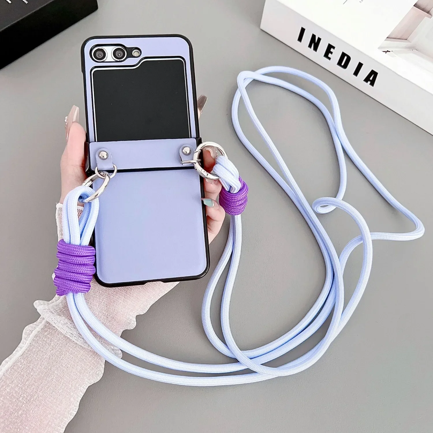 Crossbody Wrist Strap PU Leather Shockproof Phone Case