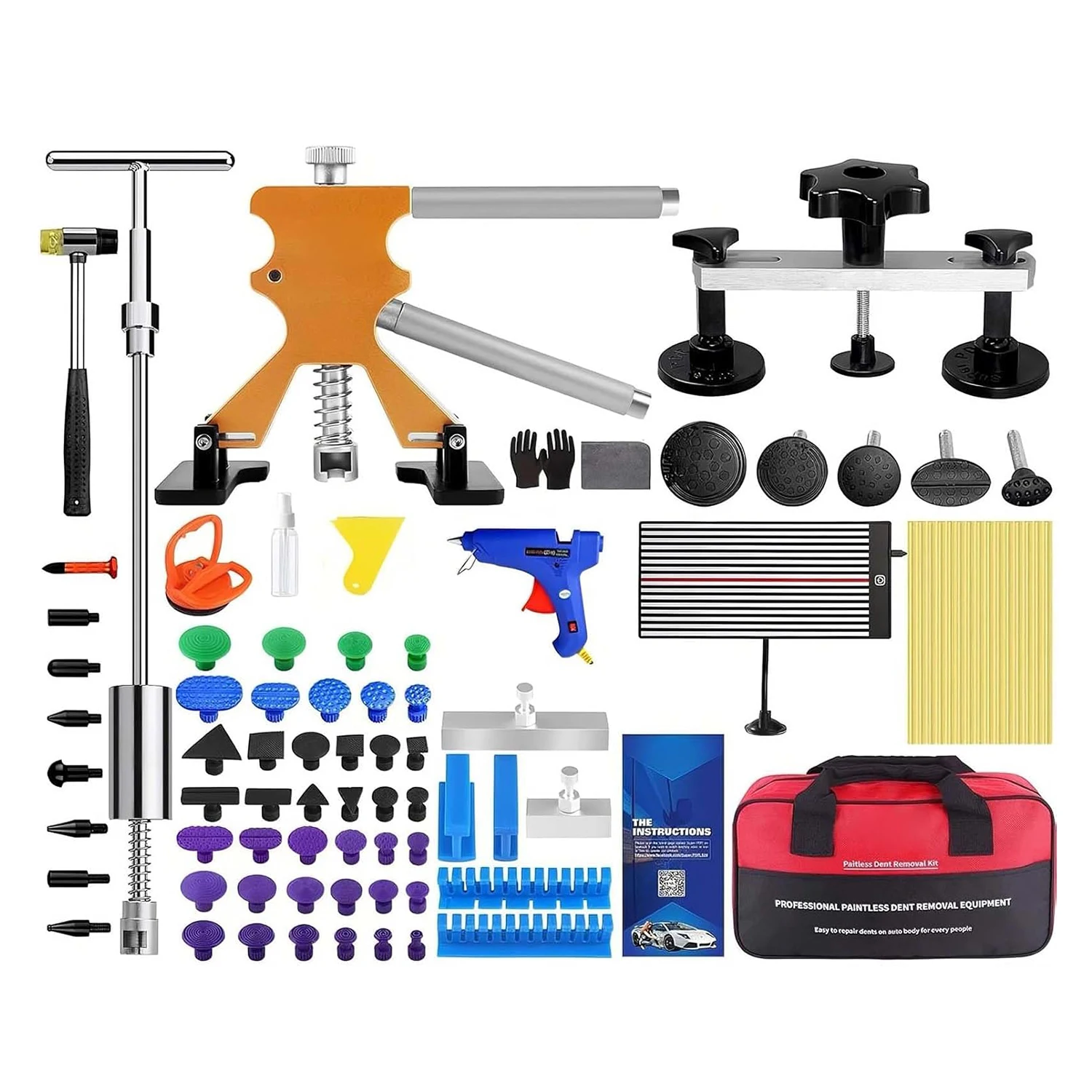Auto Body Dent Repair Kit, lackfreies Dent Removal Kit mit Dent Lifter, Bridge Puller, T-Bar, Dent Puller für Auto Body Dent – Detail 3