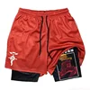 Anime Print Two-in-one Men's Elastic Double-layer Shorts Summer Quick-drying Running Fitness Compression Sports Shorts M-3XL 6