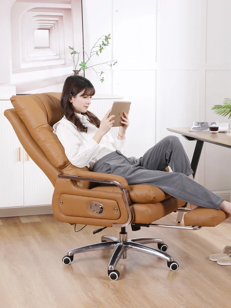 

Modern Leather Ergonomic Office Chair Ergonomic Midday Rest Arm Mobile Computer Office Chair Study Cadeira Office Furniture Work