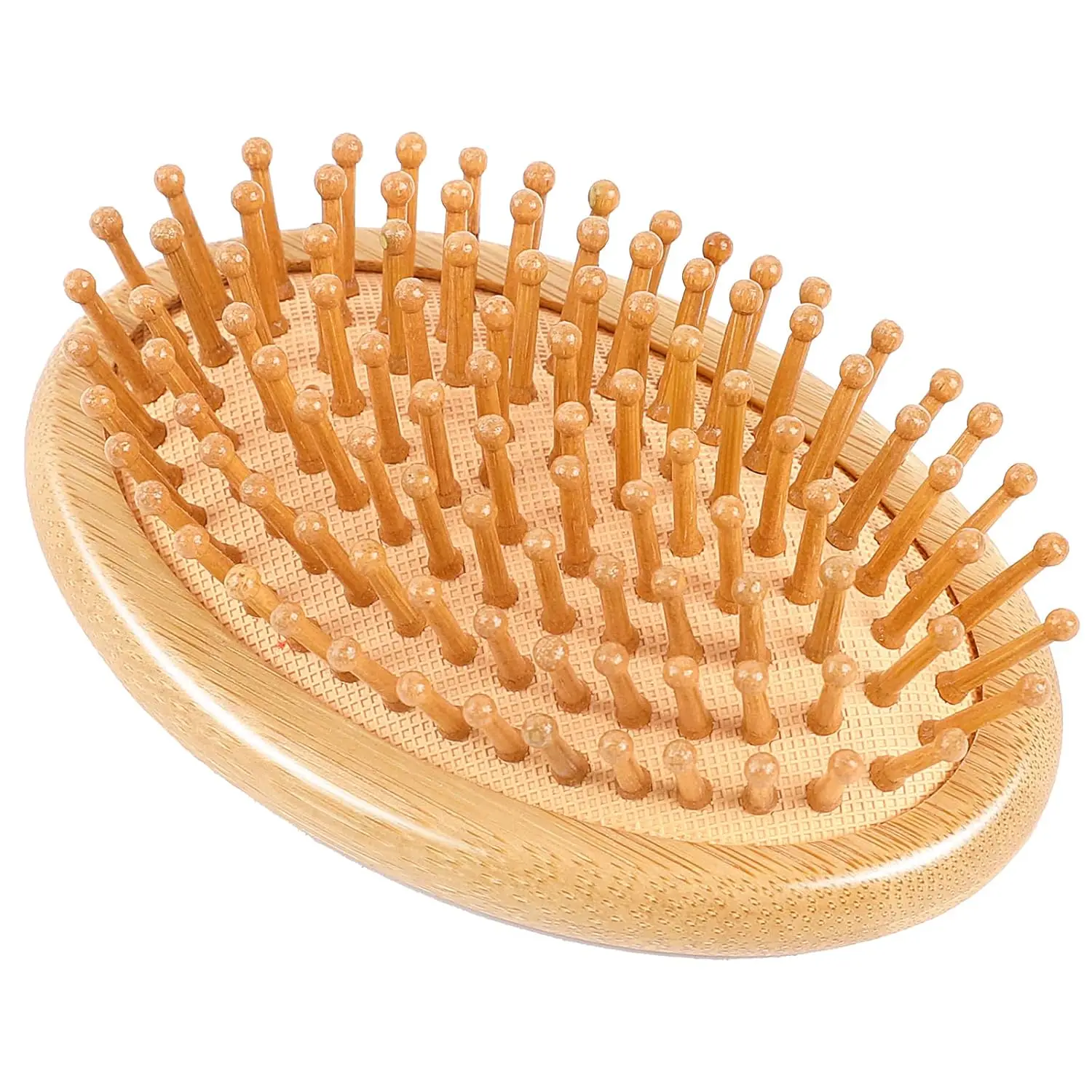 Bamboo Brush for Hair Growth, Natural Wooden Scalp Brush Hair Scalp Massager Bamboo Bristles Detangling Hairbrush for Women, No