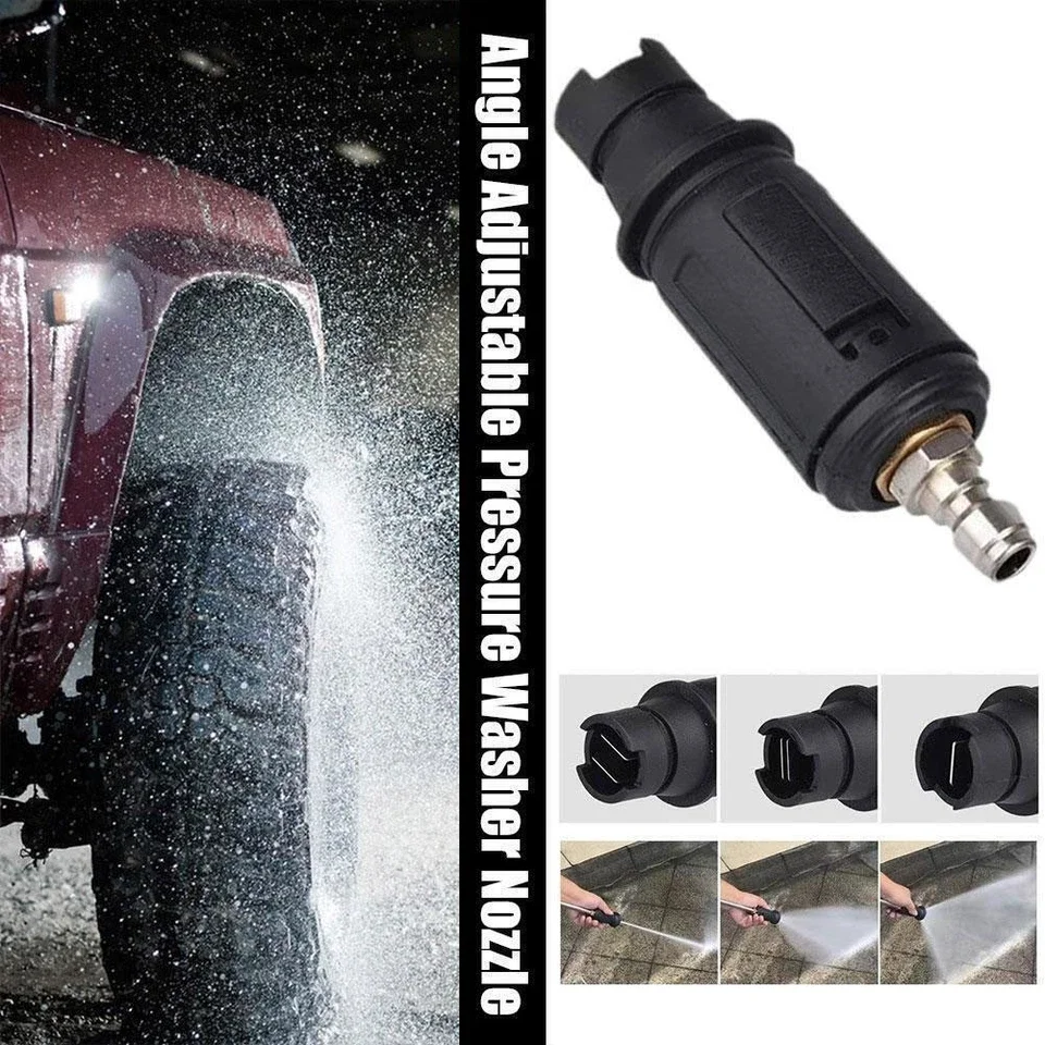각도 조절 가능 고압 세척기 노즐 3000 PSI - 1/4인치 퀵 플러그 연결 분무기 (자동차 세척, 정원용)